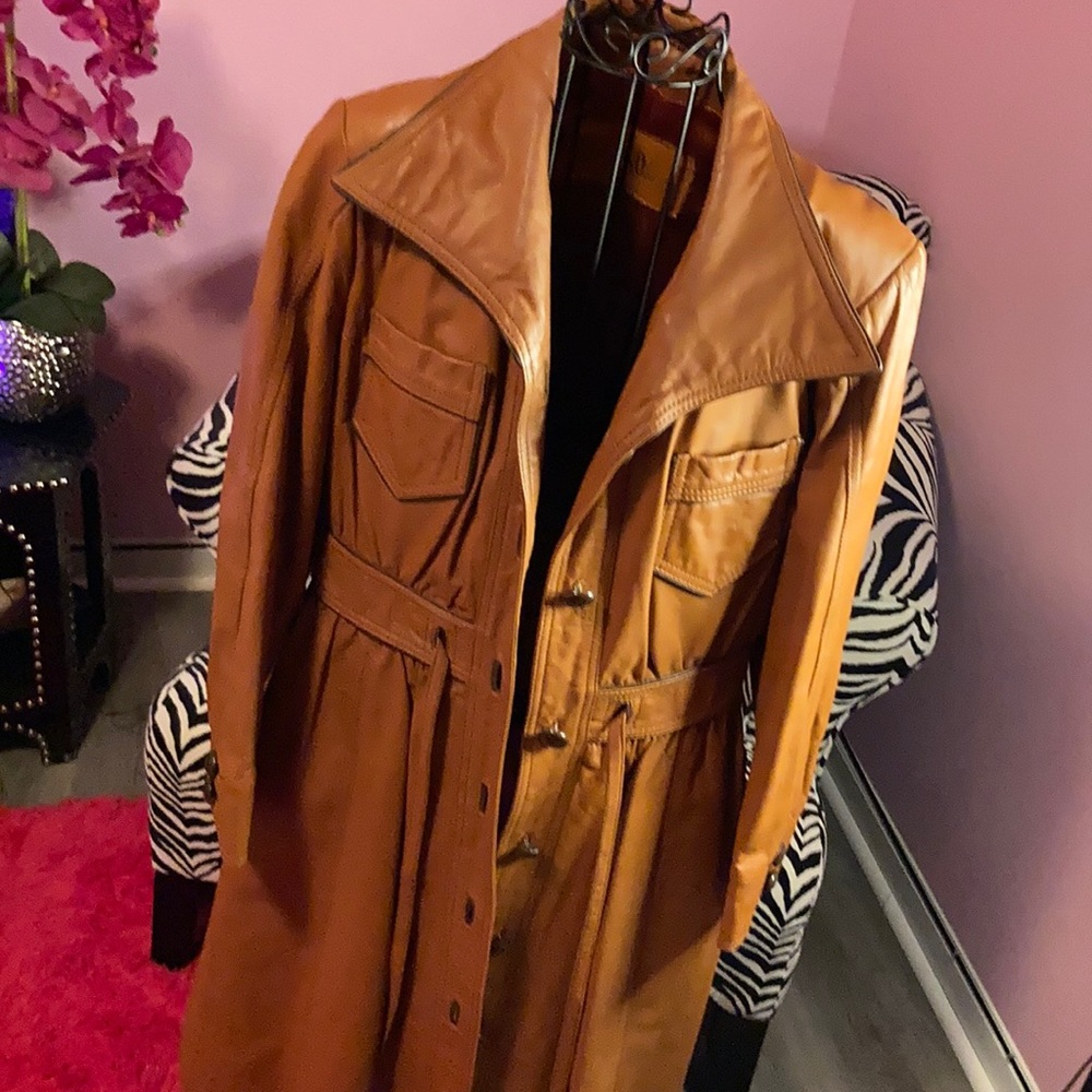 Vintage brown rust colored trench coat